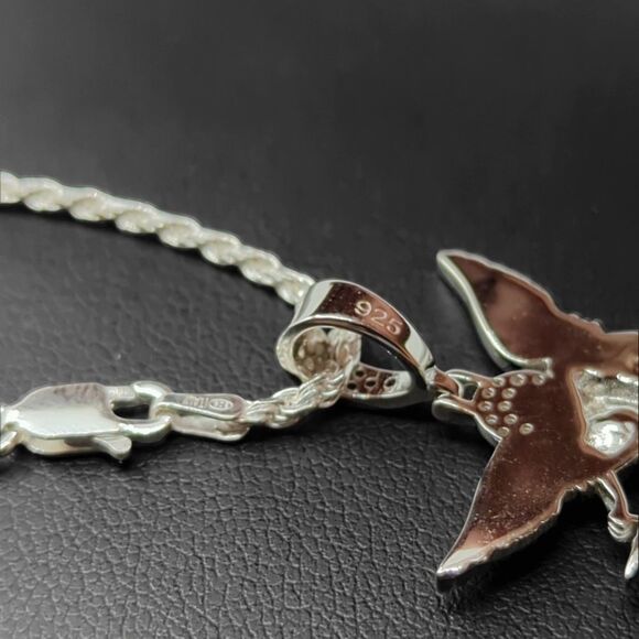 S925 Rhodium Finish St. Michael Angel - S925 Sterling Silver Rope Chain. - Picture 9 of 12